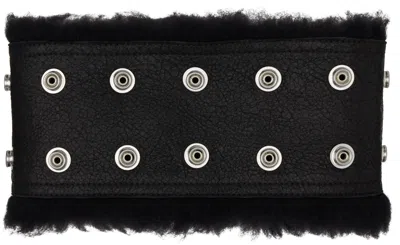 Rick Owens Black Concordians Shearling Neck Band
