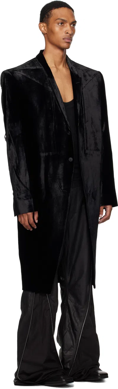 Rick Owens Black Concordians Fogpocket Ricks Coat