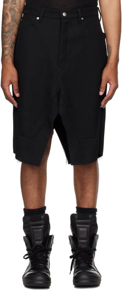 Rick Owens Black Concordians Slivered Midi Skirt