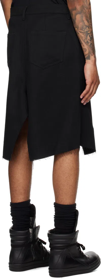 Rick Owens Black Concordians Slivered Midi Skirt