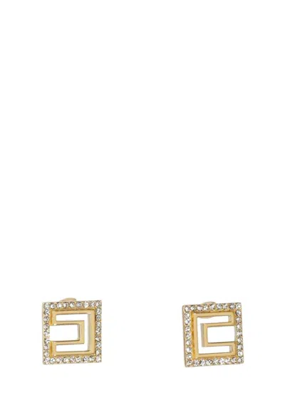Elisabetta Franchi Earrings With Logo In Gold