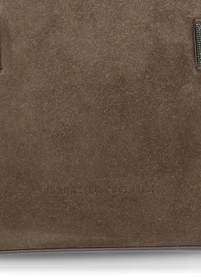 Brunello Cucinelli Suede Leather Shoulder Bag