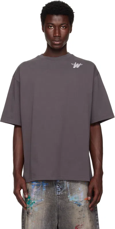 We11 Done Gray Printed T-shirt In Gray