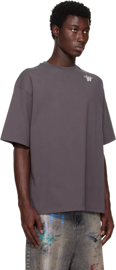 We11 Done Gray Printed T-shirt In Gray