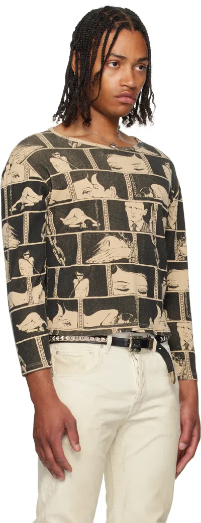 Enfants Riches Deprimes Black & Taupe Diary Ls T-shirt