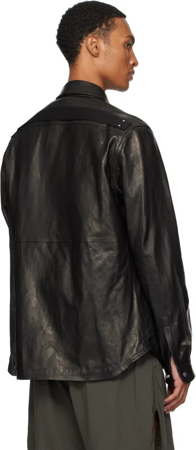 Rick Owens Black Concordians Outershirt Leather Jacket
