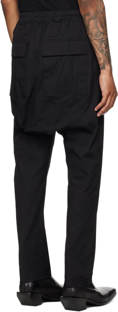 Rick Owens Black Porterville Drawstring Cropped Trousers