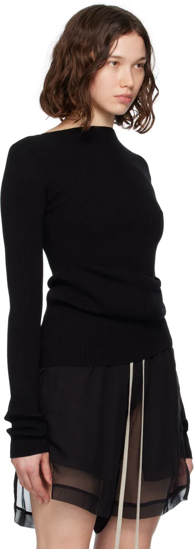 Rick Owens Black Concordians Ribbed Knit Babel Sweater