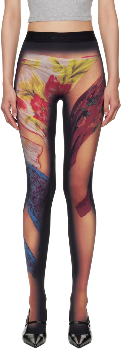 Marine Serre Recycled Draped Statue Jersey Leggings In Multi
