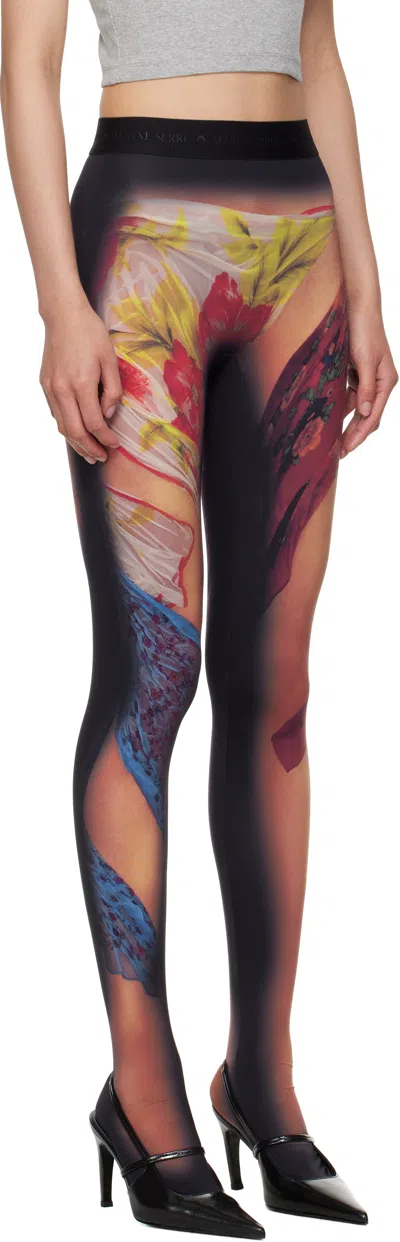 Marine Serre Recycled Draped Statue Jersey Leggings In Multi