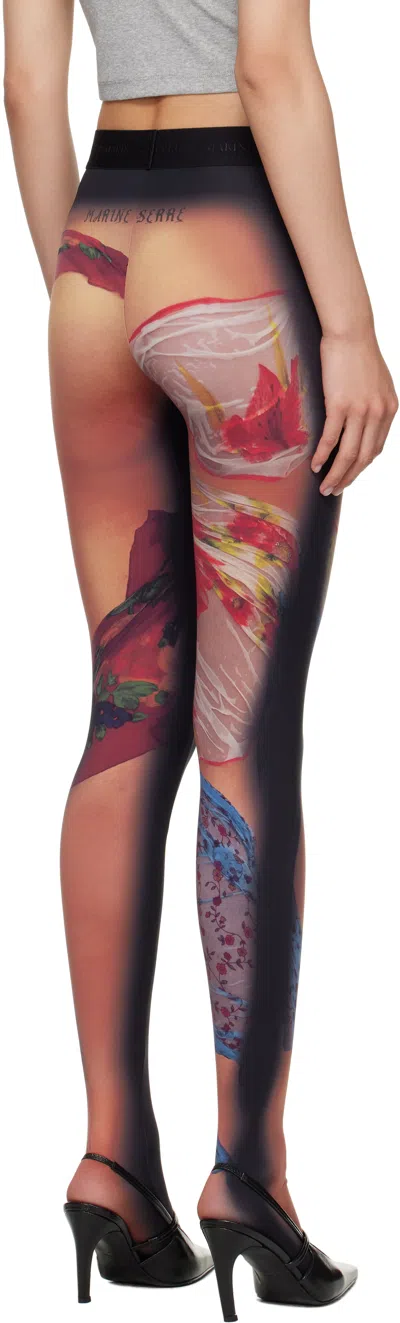 Marine Serre Recycled Draped Statue Jersey Leggings In Multi