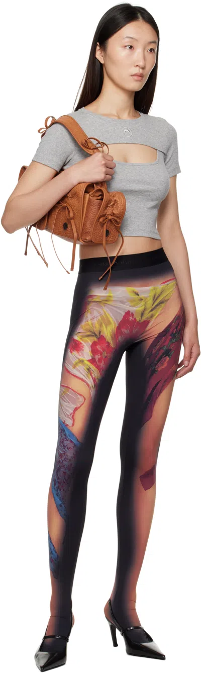 Marine Serre Recycled Draped Statue Jersey Leggings In Multi