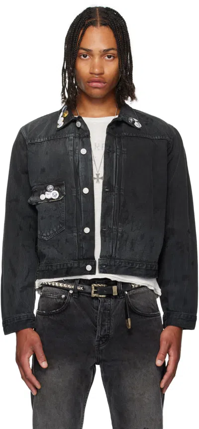 Enfants Riches Deprimes Black Type Vii Pin Assemblage Denim Jacket