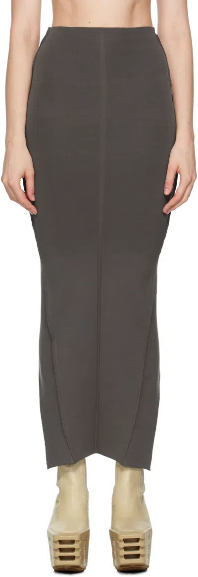 Rick Owens Gray Concordians Pillar Maxi Skirt