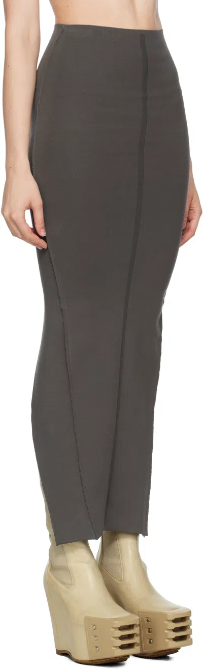 Rick Owens Gray Concordians Pillar Maxi Skirt