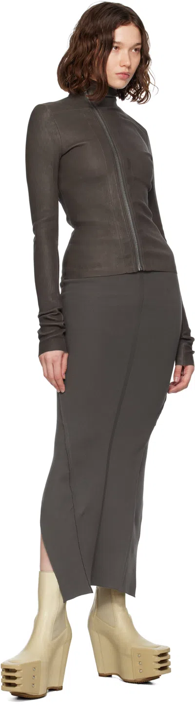 Rick Owens Gray Concordians Pillar Maxi Skirt