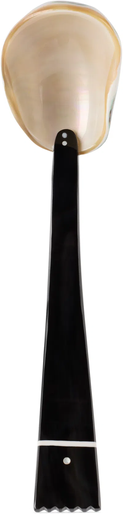 Gohar World Black Pearl & Horn Serving Spoon