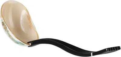 Gohar World Black Pearl & Horn Serving Spoon