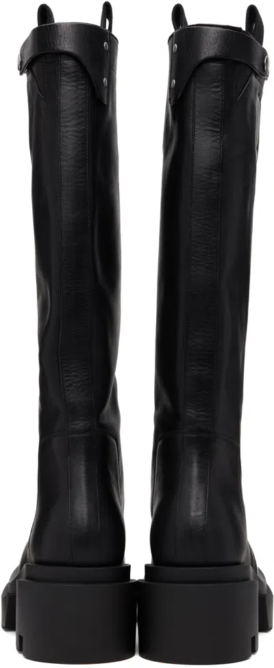 Rick Owens Black Concordians Pull On Mega Tractor Boots