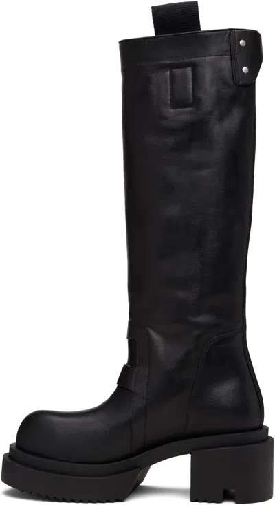 Rick Owens Black Concordians Pull On Mega Tractor Boots