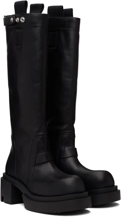 Rick Owens Black Concordians Pull On Mega Tractor Boots