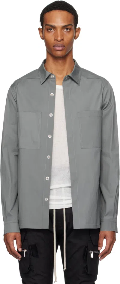 Rick Owens Gray Concordians Outer Shirt In Gray