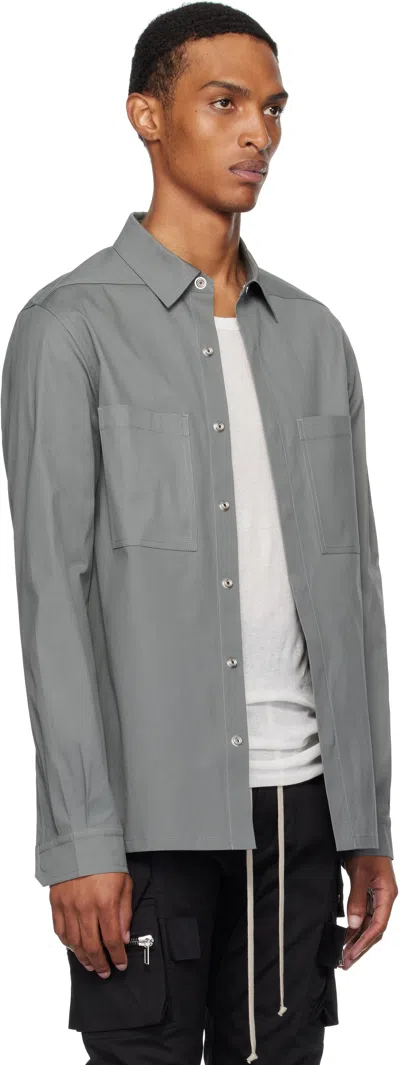Rick Owens Gray Concordians Outer Shirt In Gray