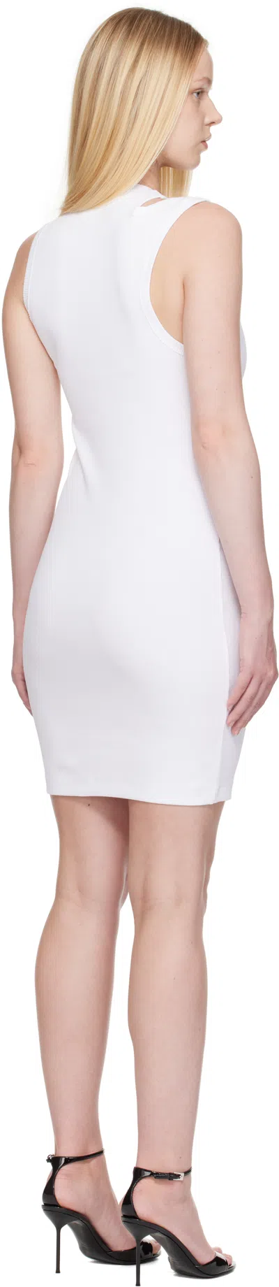 Versace Jeans Couture Mini Tank Dress Bouckle Costina Ribana In White