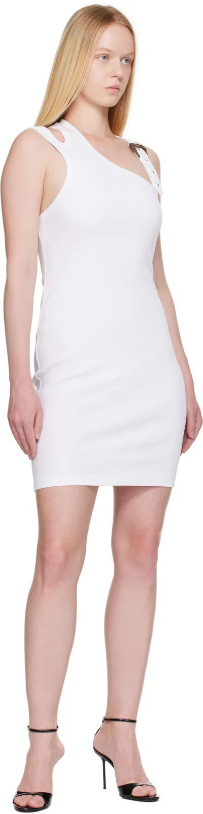 Versace Jeans Couture Mini Tank Dress Bouckle Costina Ribana In White