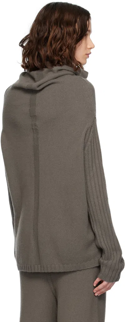 Rick Owens Gray Concordians Rasato Cashmere Knit Turtleneck