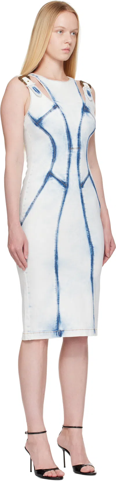 Versace Jeans Couture Blue Buckled Minidress