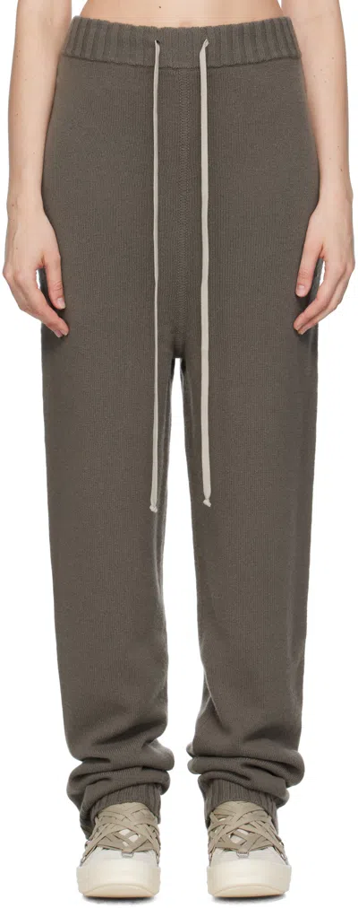 Rick Owens Gray Concordians Rasato Cashmere Knit Lounge Pants