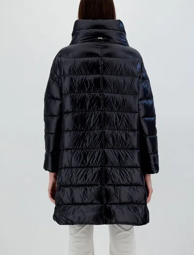 Herno Iconico Woman Puffer Midnight Blue Size 4 Polyamide In Black