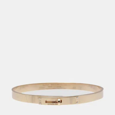 Pre-owned Hermes Kelly Pm 18k Rose Gold And Diamond Bangle