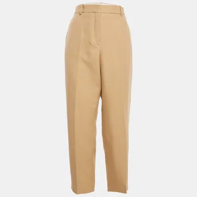 Pre-owned Kenzo Beige Gabardine Trousers M In Sand