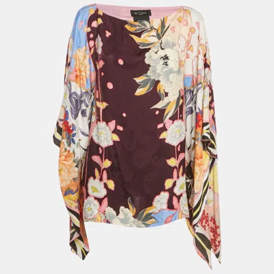 Pre-owned Etro Multicolor Printed Silk Kaftan Top (one Size)