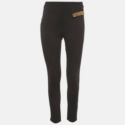 Pre-owned Class By Roberto Cavalli Black Gabardine Pocket Detail Leggings M