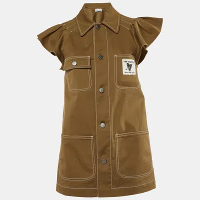 Pre-owned Red Valentino Khaki Cotton Button Front Shirt Jacket S In Brown