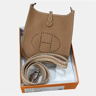 Pre-owned Hermes Mini Evelyne Gold With Silouis Vuittoner Hardware Braided Strap