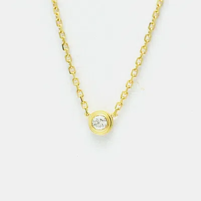 Pre-owned Cartier 18k Yellow Gold Diamond D'amour Pendant Necklace