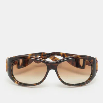 Pre-owned Gucci Brown Havana/grey Gradient Gg 2970/s Bamboo Horsebit Sunglasses
