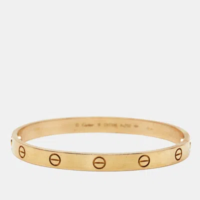 Pre-owned Cartier Love 18k Rose Gold Classic Model Bracelet 18