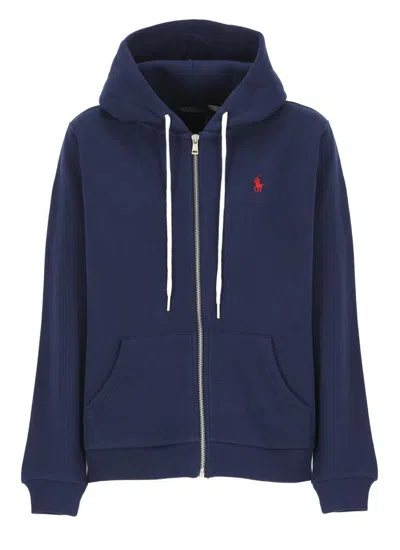 Ralph Lauren Hoodie With Pony In Blue