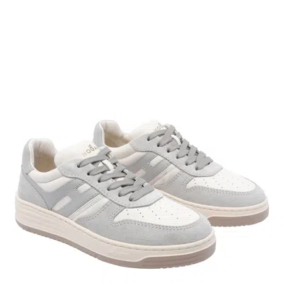 Hogan Sneakers With Perforated Toe Box And Contrasting Accents In Gray