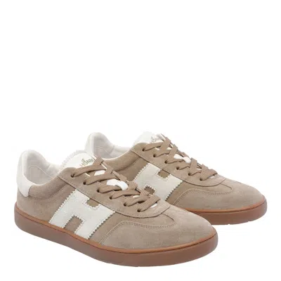 Hogan H647 Logo-patch Low-top Sneakers In Brown