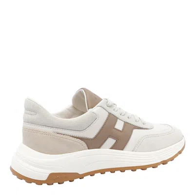 Hogan Lightweight Sneakers With Cushioned Collar And Suede Panels In Neutral