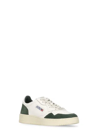 Autry Medalist Low White Leather And Suede Bottle Sneakers In White
