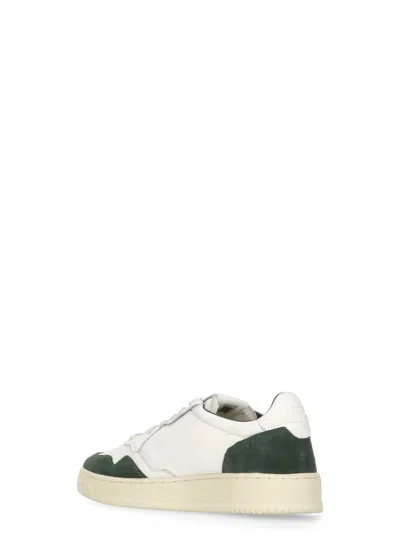 Autry Medalist Low White Leather And Suede Bottle Sneakers In White