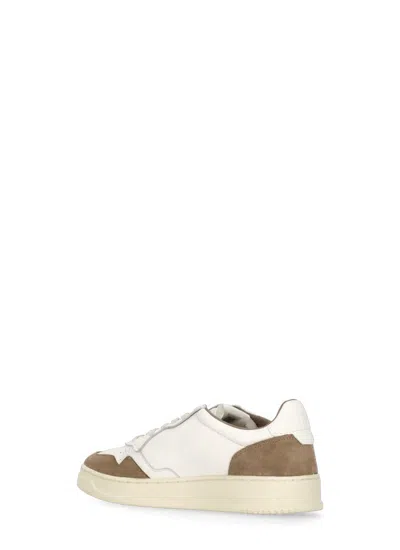 Autry Medalist Low Sneakers In Goatskin And Suede In Multi