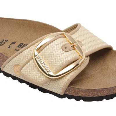 Birkenstock Madrid Big Buckle Raffia Slipper